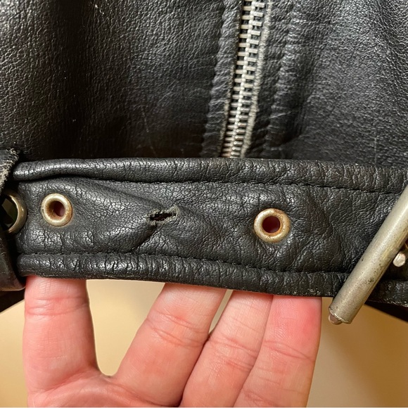 R13 Repurposed Studded Embellished Biker Short Sleeve Leather Jacket RARE - Picture 9 of 15
